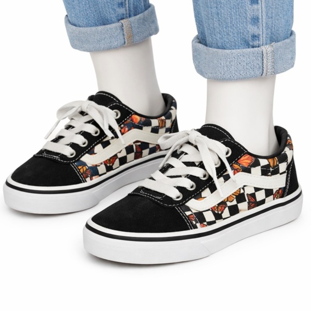 Vans Black and White Low-Top Slip-On Sneakers